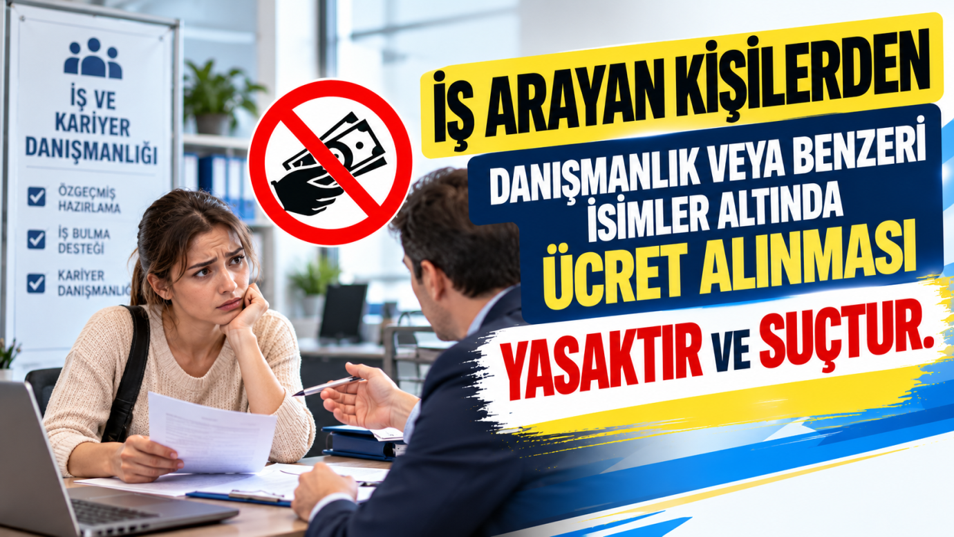 İş arayan kişilerden danışmanlık ücret alınması yasaktır ve suçtur