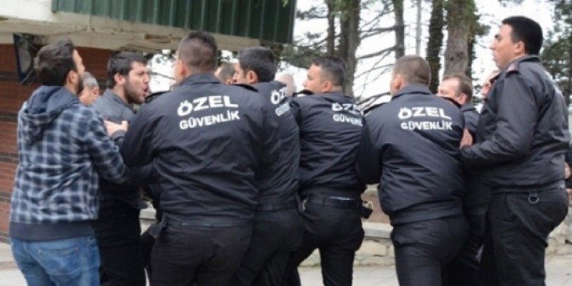 Öğrencilerle özel güvenlik görevlileri arasında arbede