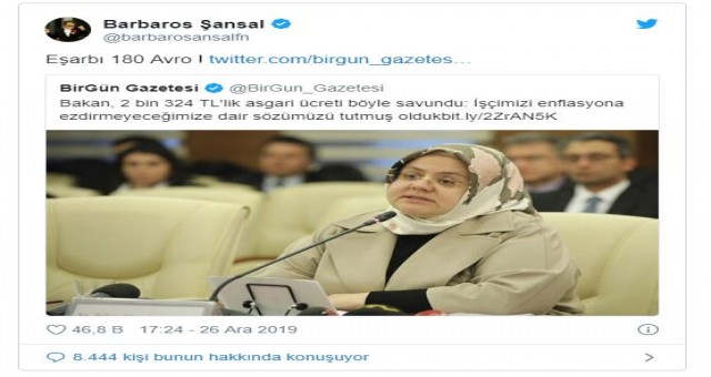 Asgari ücreti açıklayan Bakan Selçuk’un eşarbının fiyatını Şansal açıkladı
