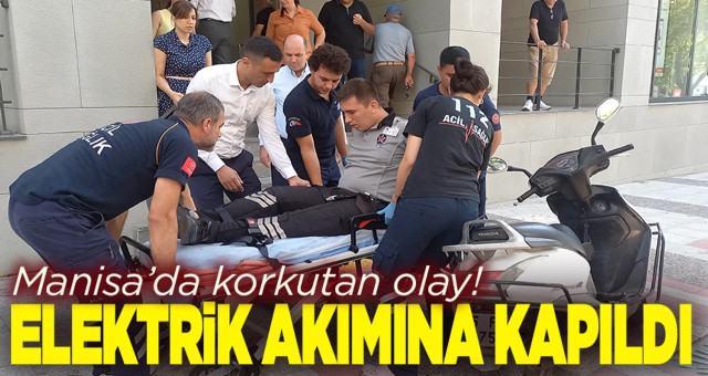 Özel güvenlik görevlisi,sıramatik cihazındaki elektrik akımına kapılınca hastaneye kaldırıldı