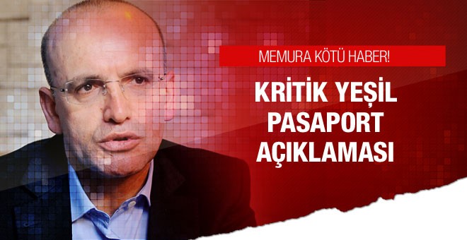 Ekonomiden Sorumlu Başbakan Mehmet Şimşek'ten yeşil pasaport açıklaması