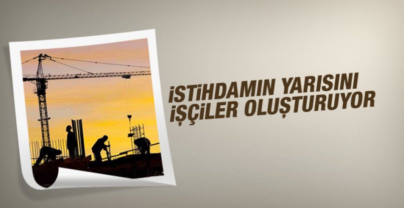 Türkiye İstatistik Kurumunun verilerine göre İstihdamın yarısını işçiler oluşturuyor