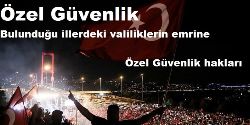 Özel güvenlik görevlileri bulunduğu illerdeki valiliklerin emrine