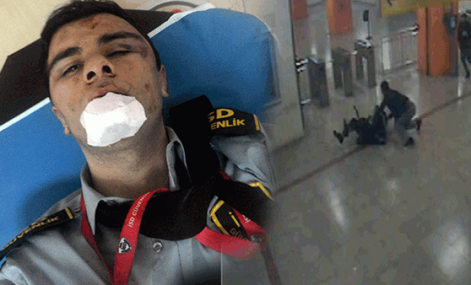 Metroda beleşçiler dehşet saçtı Özel güvenlik görevlisi  ağrı yaralı 