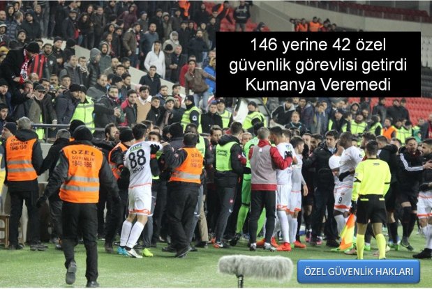 Özel güvenlik şirketi, karşılaşmaya 146 yerine 42 özel güvenlik görevlisi getirdi Kumanya Veremedi