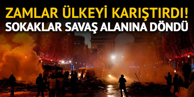 Fransa'nın başkenti Paris’te akaryakıta yapılan zammı protesto etiler 