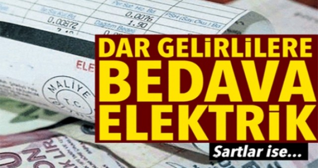 Dar gelirliye elektrik desteği