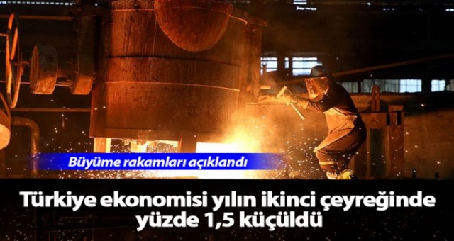 Türkiye ekonomisi yılın ikinci çeyreğinde yüzde 1.5 daraldı