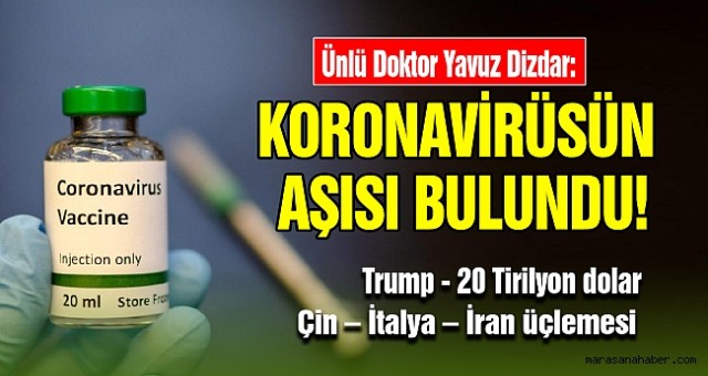 Coronavirüsün aşısı bulundu!.Roche firması 20 trilyon dolar kazanacak