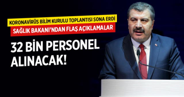 Sağlık Bakanı Koca açıkladı: 32 bin personel alacağız.