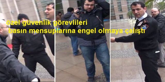 Özel Güvenlik görevlisi kendini polis zannetti görüntülemek isteyen basına sert müdahale