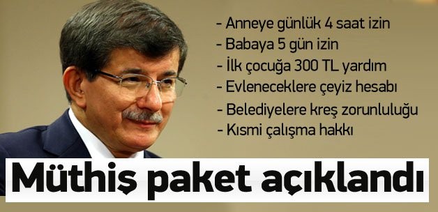 Başbakan, Ahmet Davutoğlu Aile ve Nüfusun korunması programını açıkladı.
