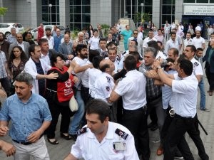 Taşeron işçilerle özel güvenlikciler arasında arbede