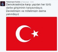 Trabzonspordan darbe girişimine tepki