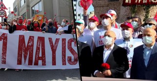 1 Mayıs Emek ve Dayanışma Günü | Sendikalar Kazancı Yokuşuna karanfil bıraktı, Cumhuriyet Anıtına çelenk koydu